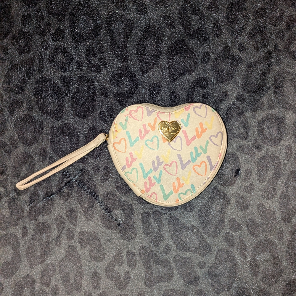 Betsey Johnson Heart-Shaped Multicolor Wristlet